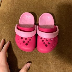 Pink crocs